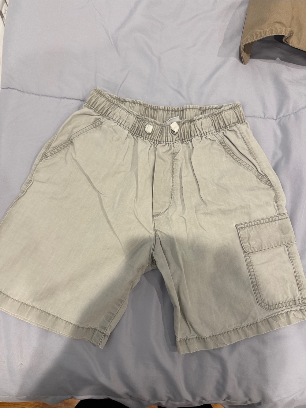Zara kids Casual Drawstring Cargo Shorts - Light Gray
